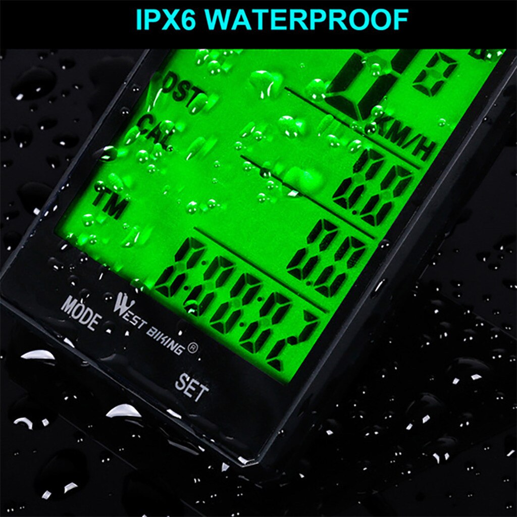 Mountainbike draadloze codemeter groot scherm engels waterdicht lichtgevende snelheidsmeter engels draadloos hoog  s8