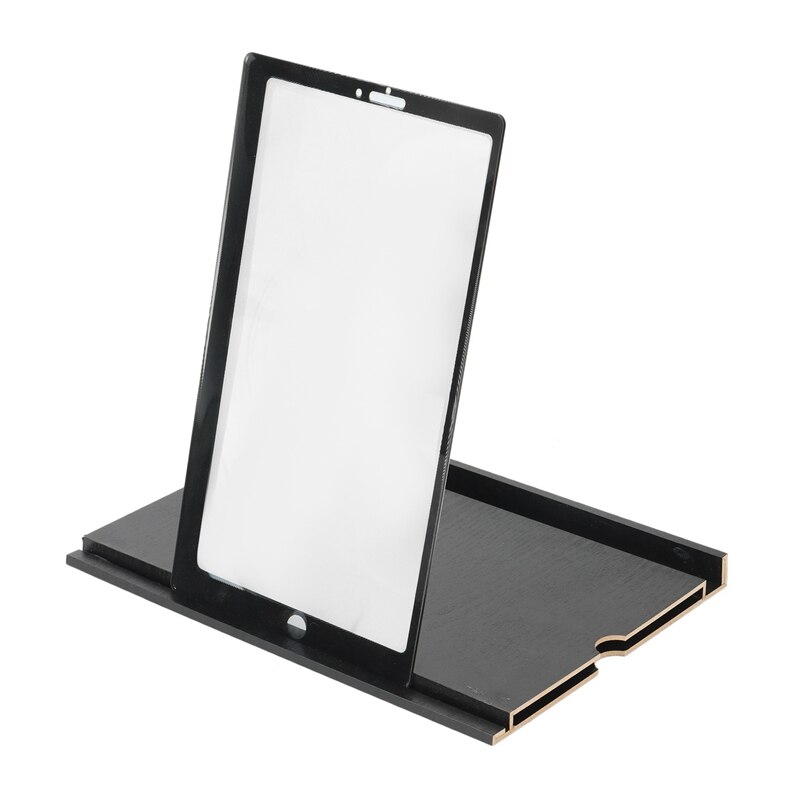 3X 4X 12 Inch Houtnerf Horizontale En Verticale Scherm Dual-Purpose Mobiele Telefoon Screen Vergrootglas Hd 3D Video vergrootglas: Default Title