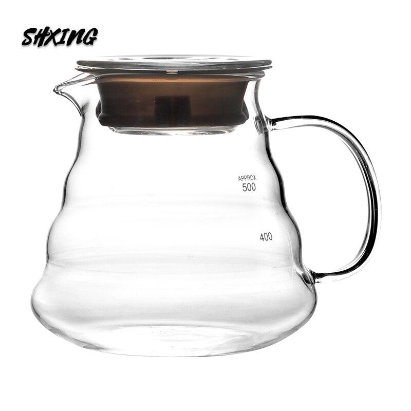 Suit V60 Pour Over Glass Range Coffee Server Carafe Drip Coffee Pot Coffee Kettle Brewer Barista Percolator Clear