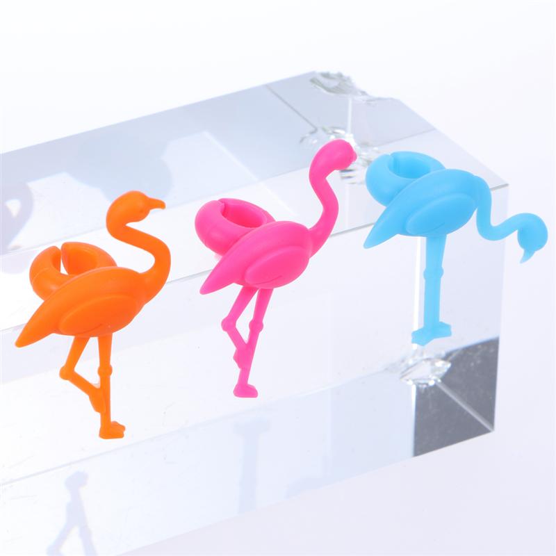 6/12PCS Drink Markers Silicone Wine Glass Marker Flamingo Drink Charms Label Mark Glass Identification For Parties