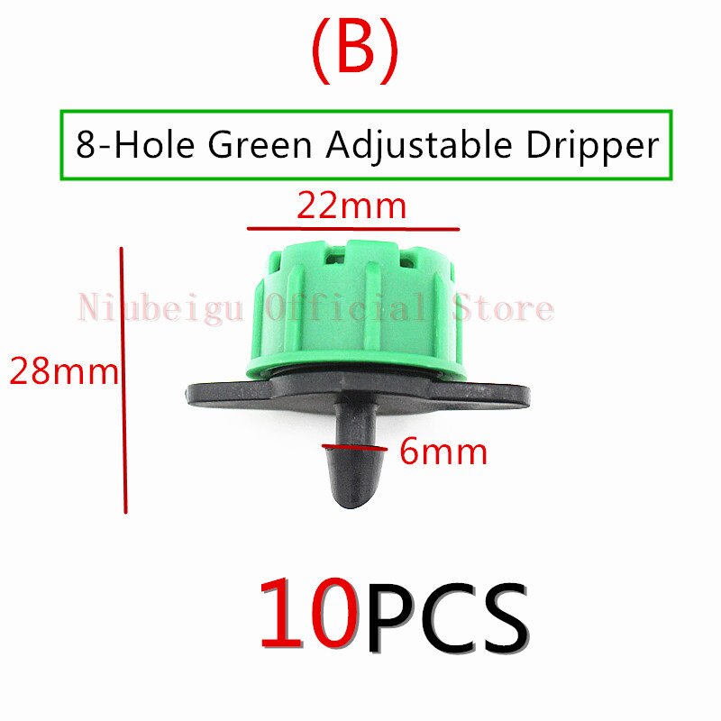 10PCS Plastic Adjustable Drippers Garden Watering Emitters 8-Holes Drip Irrigation Microspayer Fittings