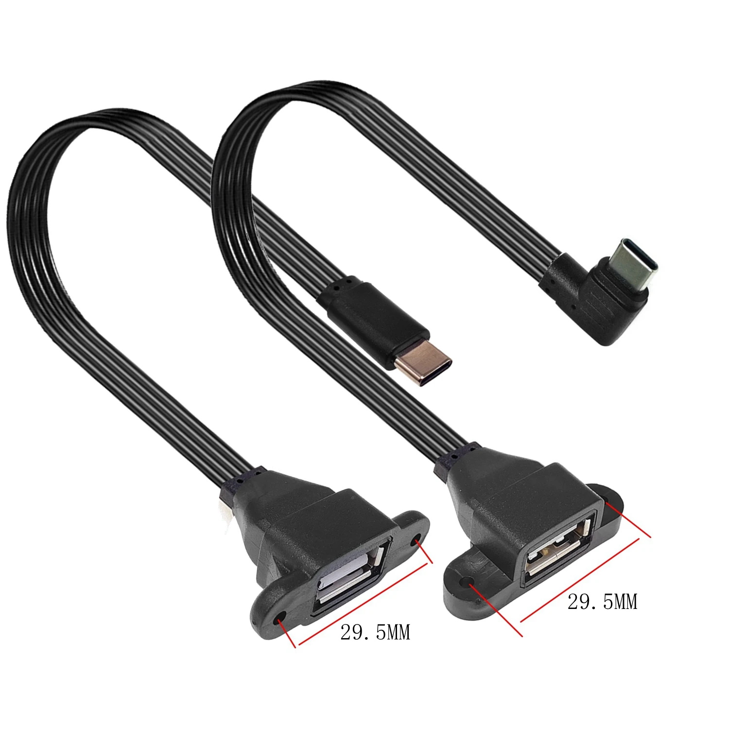 Flat C-type USB to OTG USB cable,Suitable for phones and computers function on TYPE-C 90 degree male to USB 2.0 female adapter