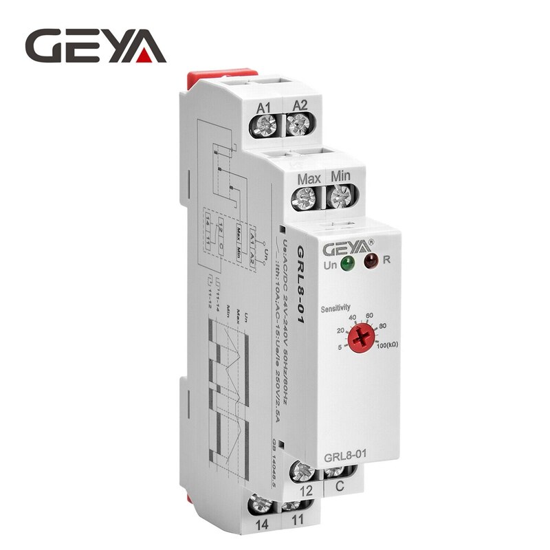Geya GRL8-01 relé de controle de nível de água relé de monitoramento líquido 2 modo de nível 10a/ac/dc 24-240v