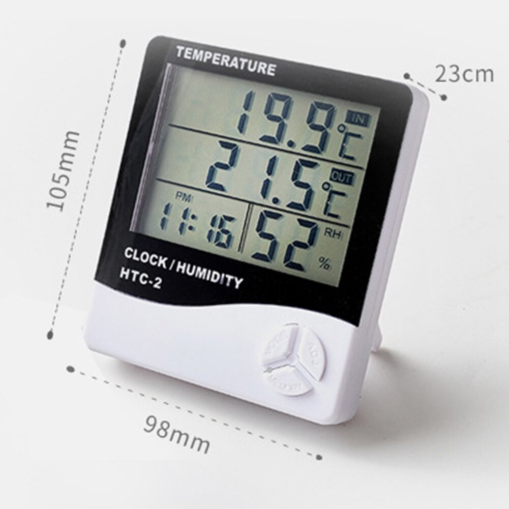 Digitale Thermo Hygrometer Temperatur Sensor Feuchtigkeit Meter Dual-Sonde Elektronische Thermometer Messgerät Zimmer nasser Bahnhof Uhr