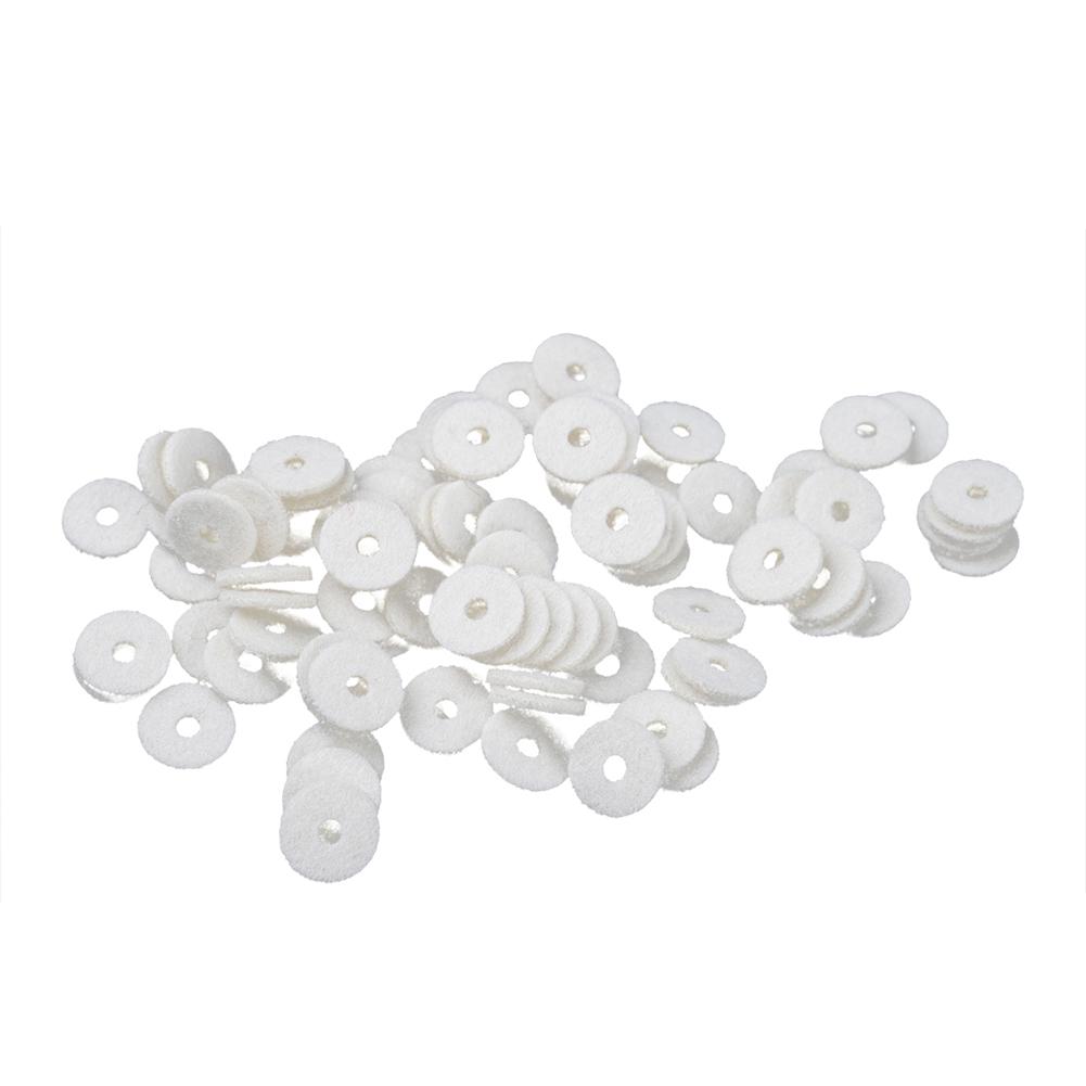 90pcs Piano Accessories Tuning Tools Wool Felt Ring Pad Woollen Washers for Piano Accessories: White