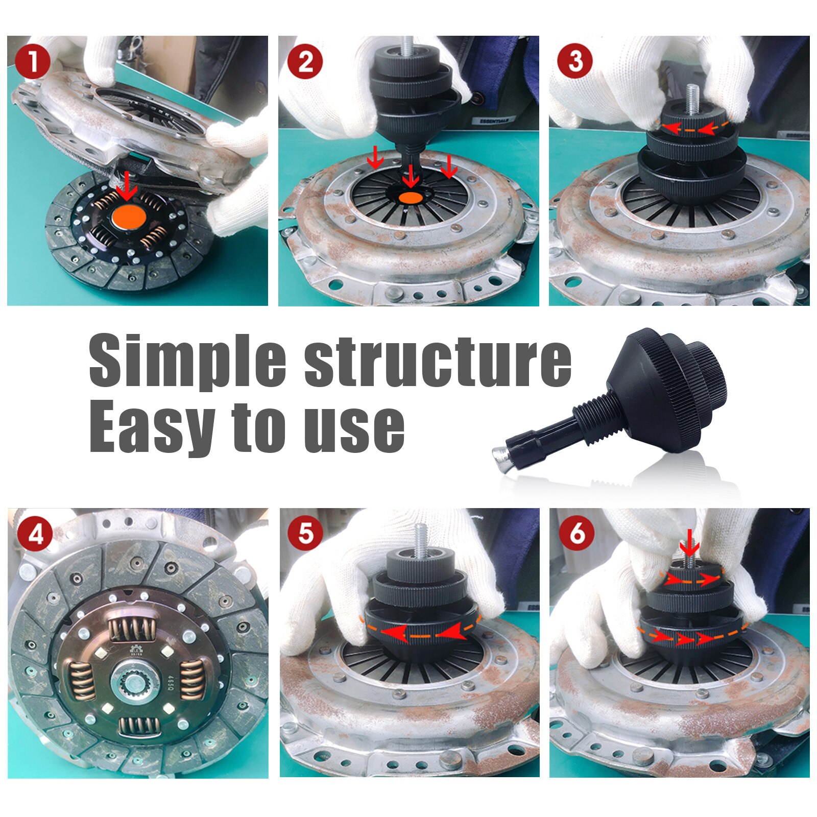 Universal Auto Clutch Alignment Tool Clutch Alignment Dismantle Tool Plastic Car Clutch Correction Tool Repair Accessories