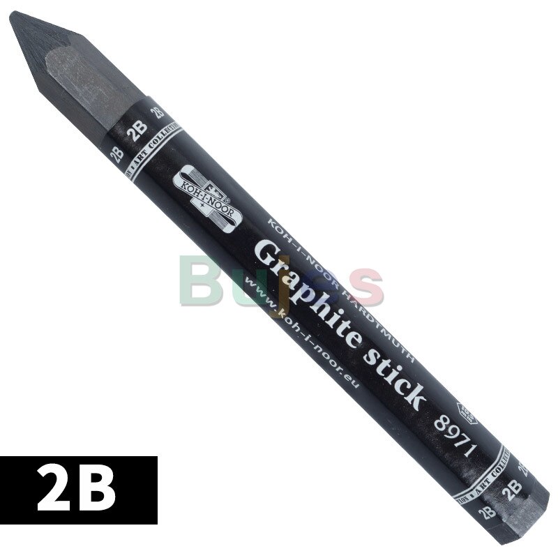 KOH-I-NOOR Jumbo GRAPHITE Woodless Stick KOH-I-NOOR Progresso 8971 Thick HB 2B 4B 6B Pencil,Strong hexagonal graphite pencil: 2B