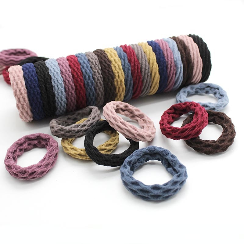 20 piezas audaz de jacquard elástica toalla anillo de banda de goma anillo pelo Pelo sin costuras durable de cabello accesorios para el cabello, cuerda