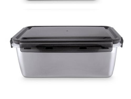 Rvs Lunchbox Voedsel Bento Opslag Container Scherper Met Cover: 1400ml