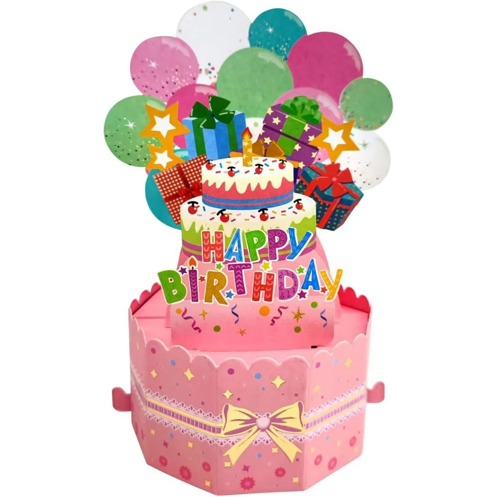 Happy Birthday Greeting Card With Envelope 3D Box 18th/30th/40th50th/60th Years Old Birthday Wishes Message Card Party: Lavender