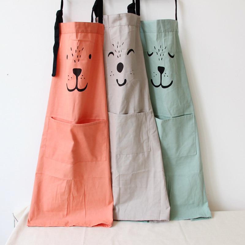 Simple Pattern Sleeveless Kitchen Cooking Apron Cotton Linen Anti-oil Kitchen Cooking Accessory Parent & Child Waterproof Apron