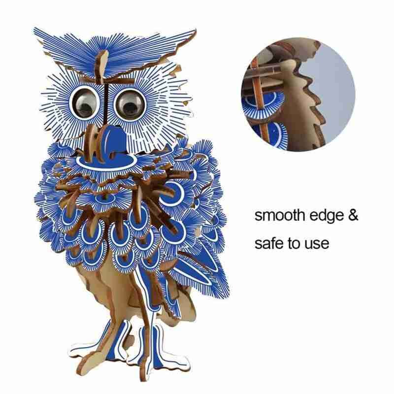 Bricolage 3d assemblé Puzzle jouet coupe en bois hibou Animal capacité Kit pour enfants jeu pratique modèle construction Puzzle G P0G5