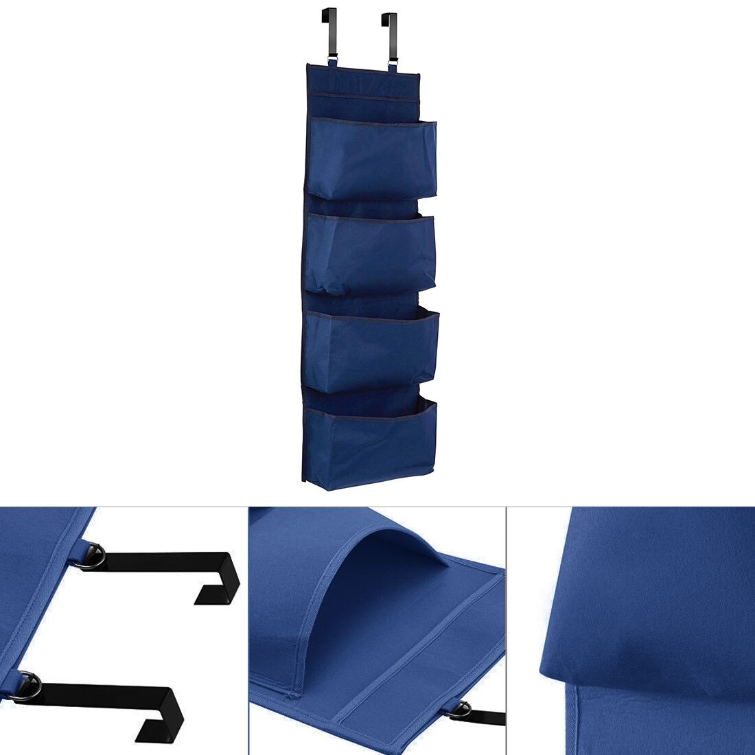 1pc Housewares 4-Tier Over Door Hanging Organiser Storage Pockets Wardrobe Unit Shoes