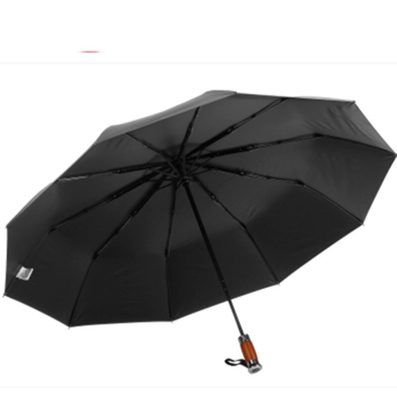 Leodauknow business tre-foldet fuldautomatisk sort lim uv-sikker og vindtæt luksusbil herre solrig og regnfuld paraply