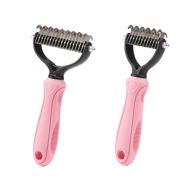 Huisdieren vacht knoop snijder borstel voor honden trimkam stalen haar kam hondenhaar borstel kattenkam huisdier haar verwijderaar voor dierenbenodigdheden: Roze / Ik