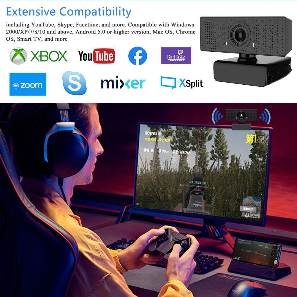 1080P Full Hd Webcam Usb Webcam Groothoek Ondersteuning H264 Met Mic Online Gaming Remote Video-oproep Camera 'S pc Laptop Webcam