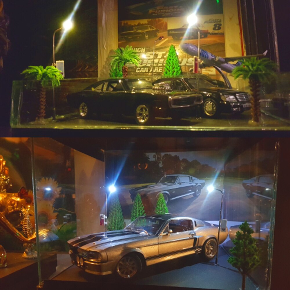 1:100 Scale Architectural Metal Lamp 3V Miniature street lighting Layout Kit For Scene Layout