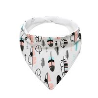 Baby Bibs Burp Cloths Printed Dribble Triangle Waterproof Bibs Breastplate Baby Cotton Bandana Drool Bibs Feeding Saliva Towel: Feather