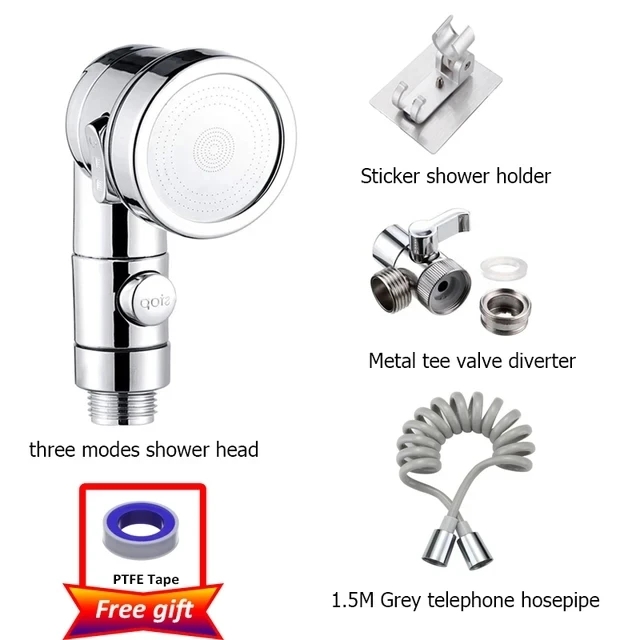 Shower Faucet Set Hose Handheld Shower Head Spray Tap Attachment Sprayer Sink Bathroom Fixture Wall Mounted Silver Sprayers: WHITE