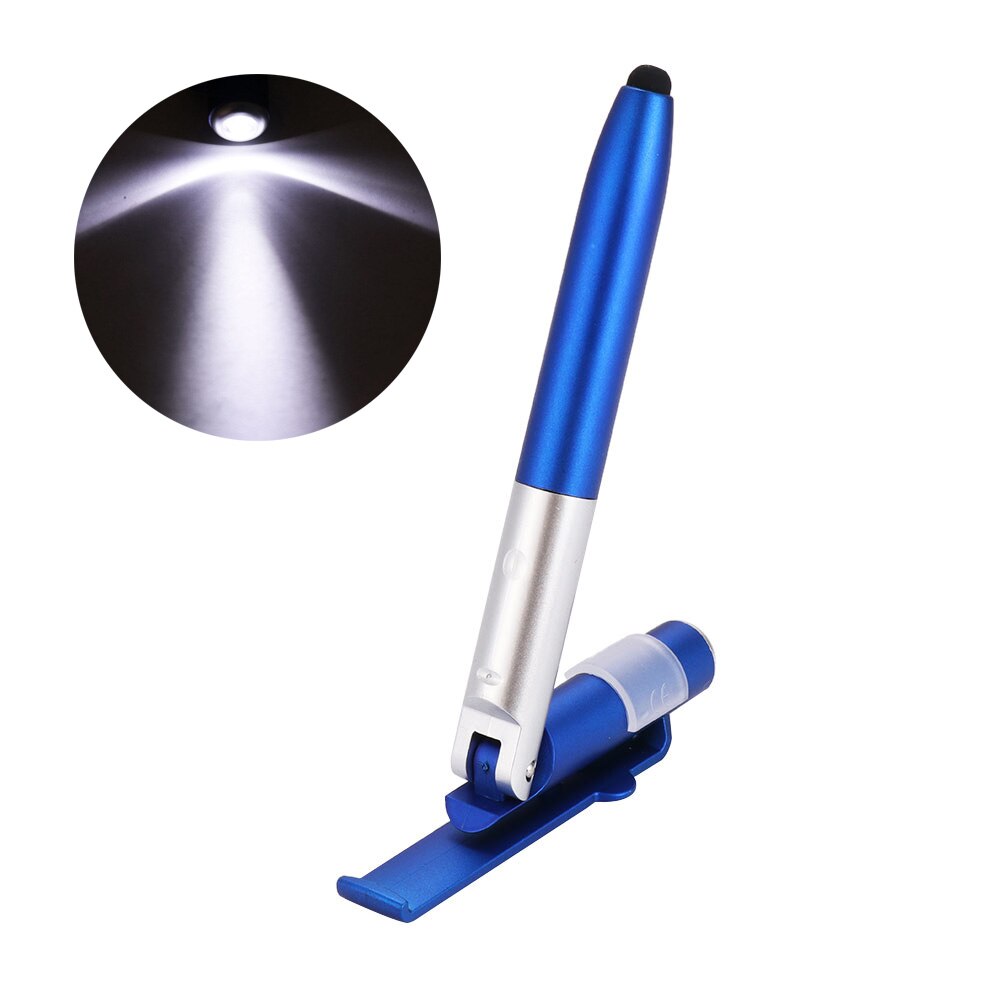 4-in-1 Zaklamp Pen Opvouwbare Promotionele Pen Stylus Voor Mobiel Vouw Zaklamp Pocket pen Multifunctionele pen Nacht licht