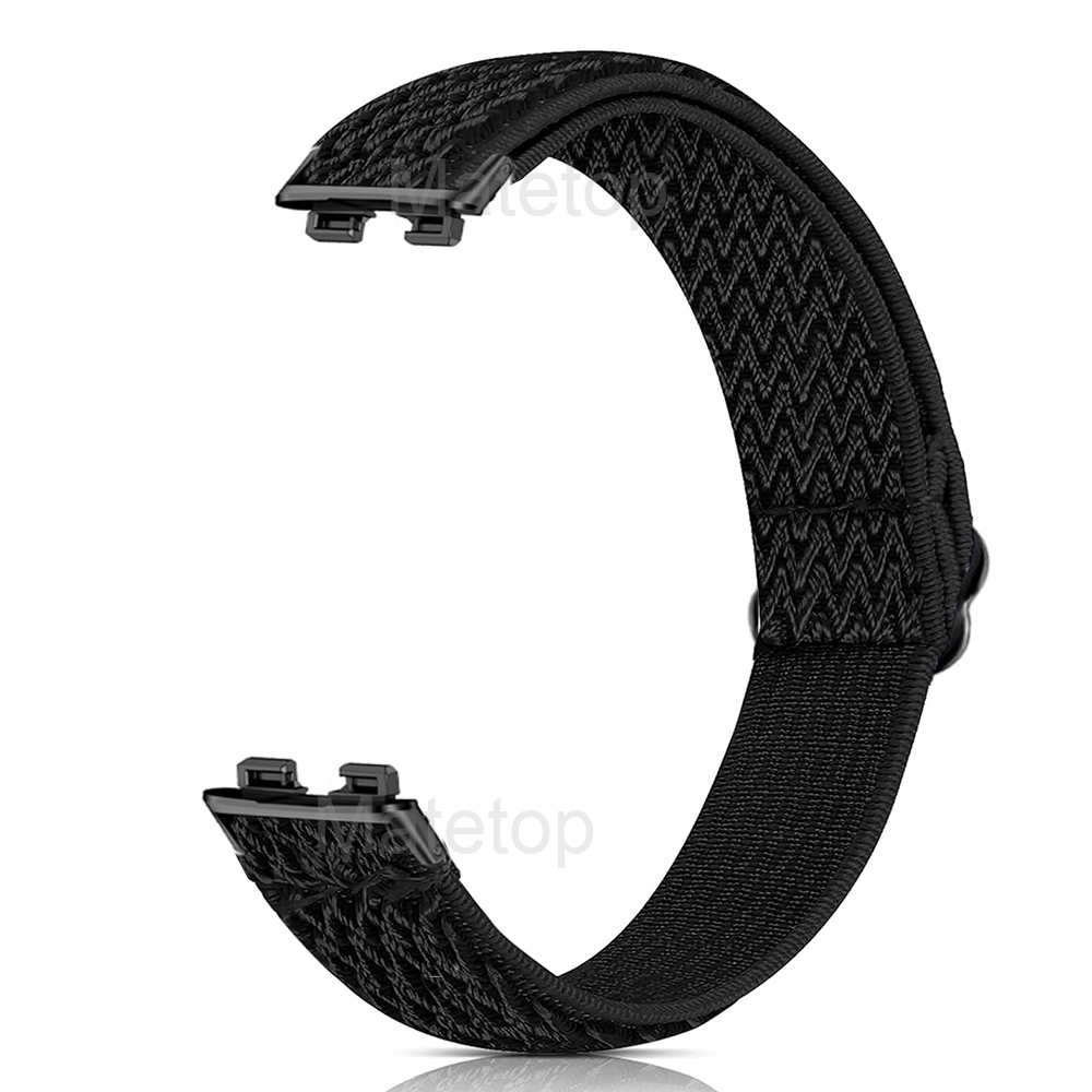 Bracelet élastique en Nylon pour Huawei Band 10 9 8 sport femmes hommes montre Bracelet boucle pour Huawei Band 8 9 10 remplacement: Black / 14mm