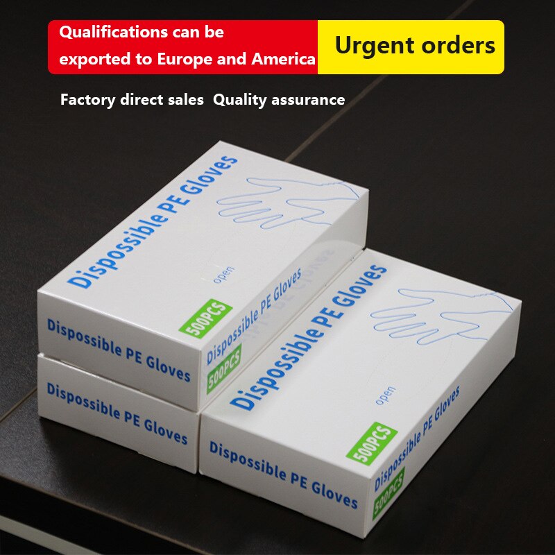 100/500 Stuks Wegwerp Vinyl Handschoenen Voedsel Wegwerp Gereedschap Handschoenen Bescherming Druk Lift Open De Deur