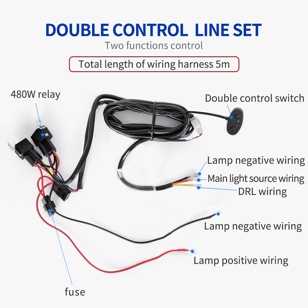 WINING Led Strip Light Switch Wire Group Hid Work Light One For One Waterproof Switch Harness Dt Joint Car Light Line Group