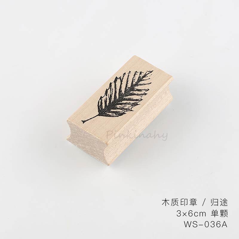 Vintage plantas naturales hojas caídas sellos de decoración sellos de goma de madera Retro Para scrapbooking papelería DIY artesanía sello estándar: 4