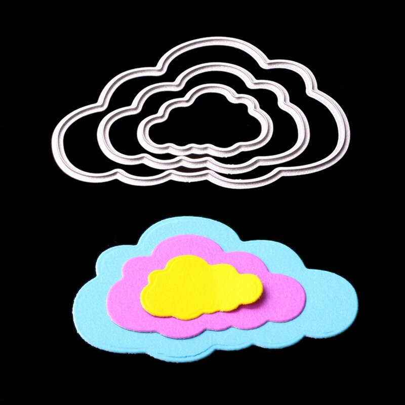 3 Pcs Wolken Metalen Stansen Sterft Scrapbooking Embossing Map Pak Voor Shot Snijmachine