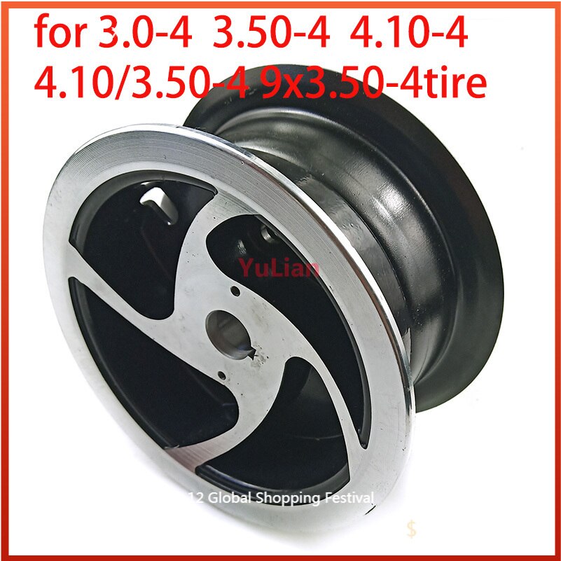 4 Inch 4.10/3.50-4 9x3.50-4 3.00-4 Hub Aluminium Alloy Wheel Rims Keyway Bearing Hub for MiNi Moto,ATV&Go Kart Electric Scooter