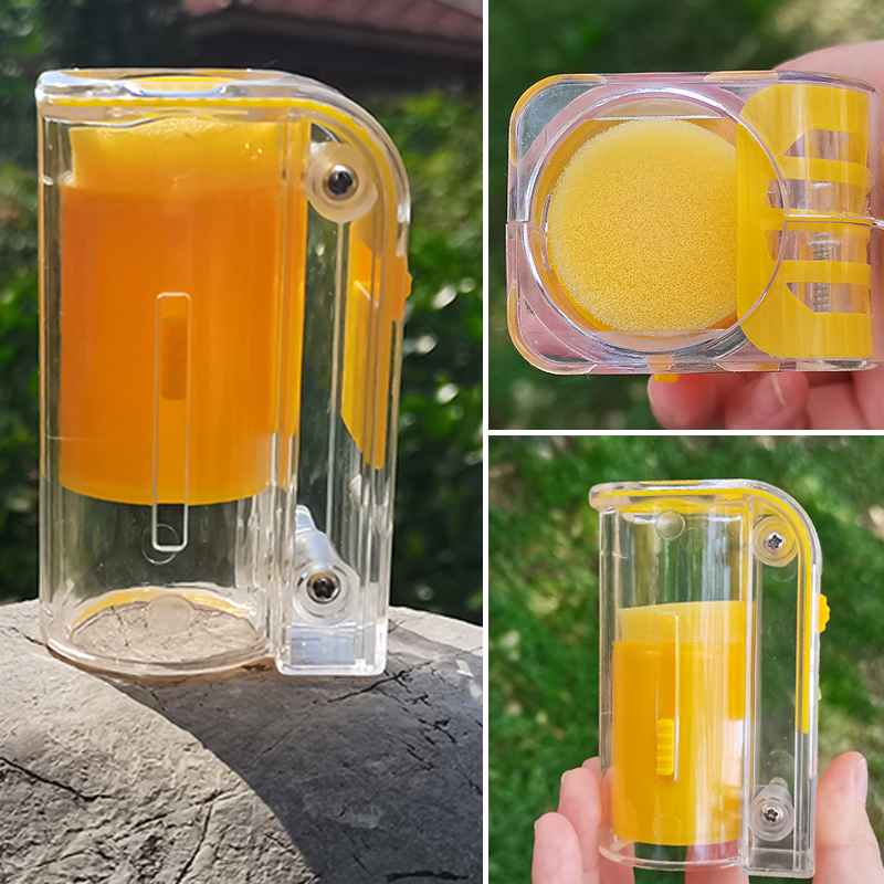 Botella marcadora de abeja reina, jaula para marcar abejas, receptor de marcado con émbolo de felpa, suministros de apicultura para jardín, 1 ud.