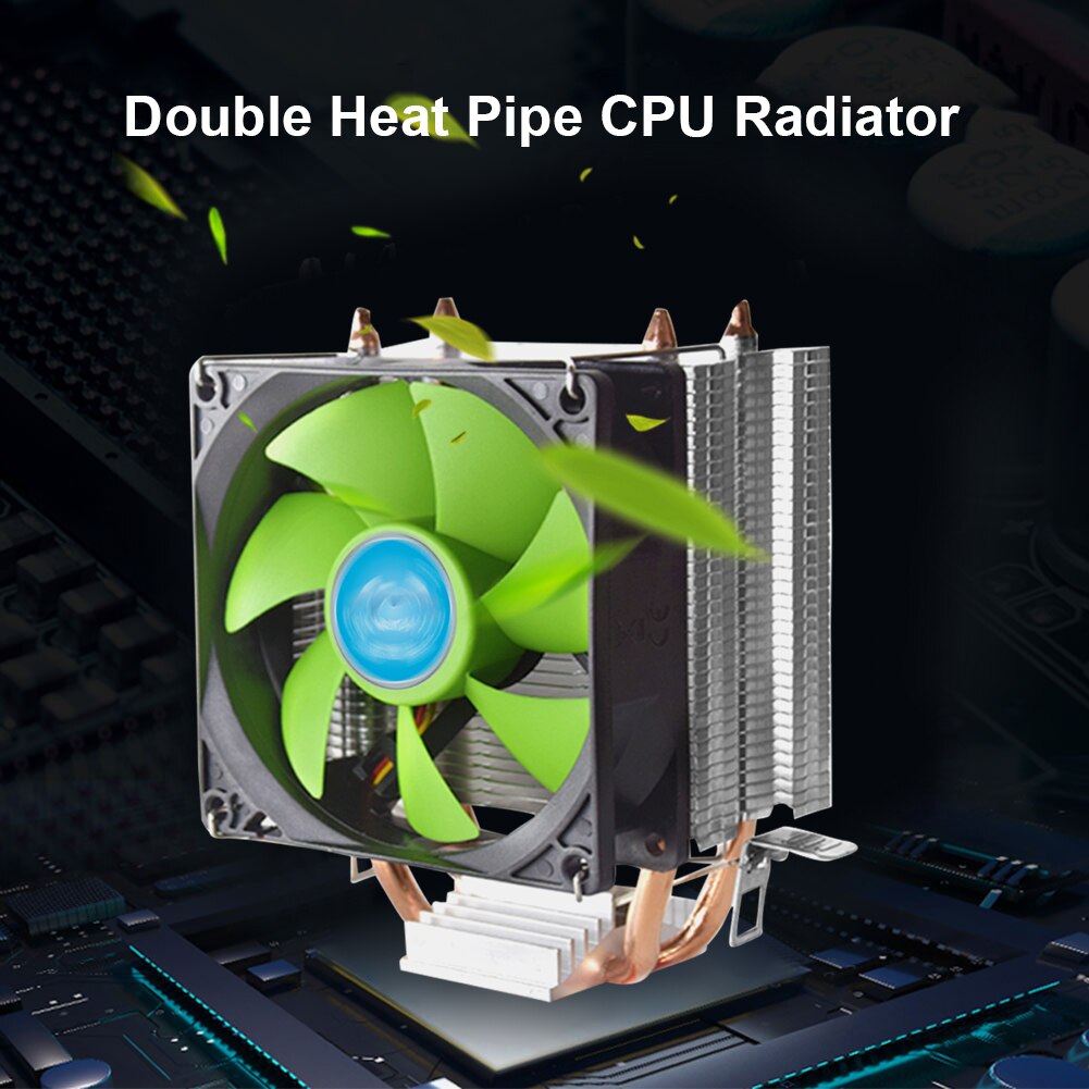 CPU Air Cooler Cooling Fan Cooler Green Blade Fan 2 Heatpipes Aluminum Fin Radiator Heatsink for POLAR ICEFLOW