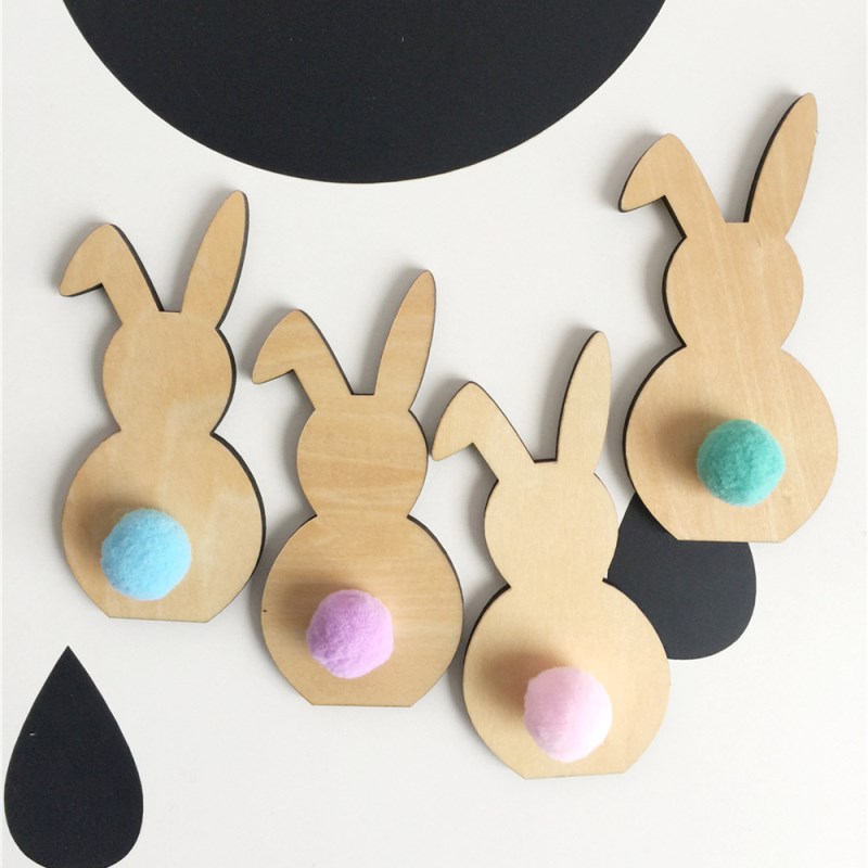 Ins Nordic Stil Holz Kaninchen Ornamente Kinderzimmer Dekoration Holz Handwerk Kinder Sichere Natürliche Spielzeug Fotografie Requisiten