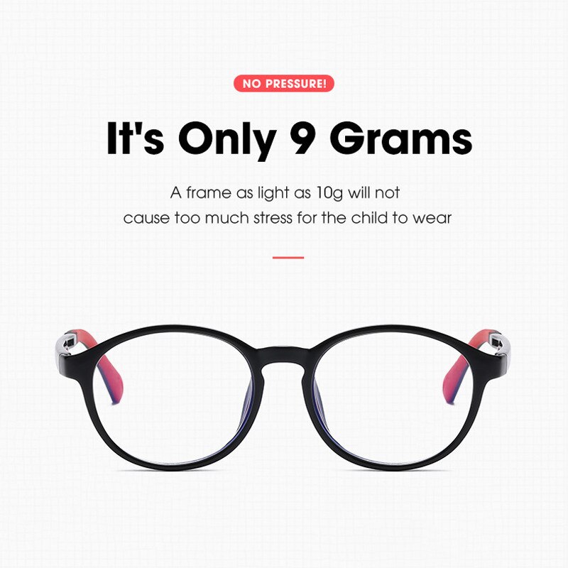 Gafas ópticas con montura Ovalada para niños y niñas, lentes transparentes de silicona suave, con protección contra luz azul, para ordenador