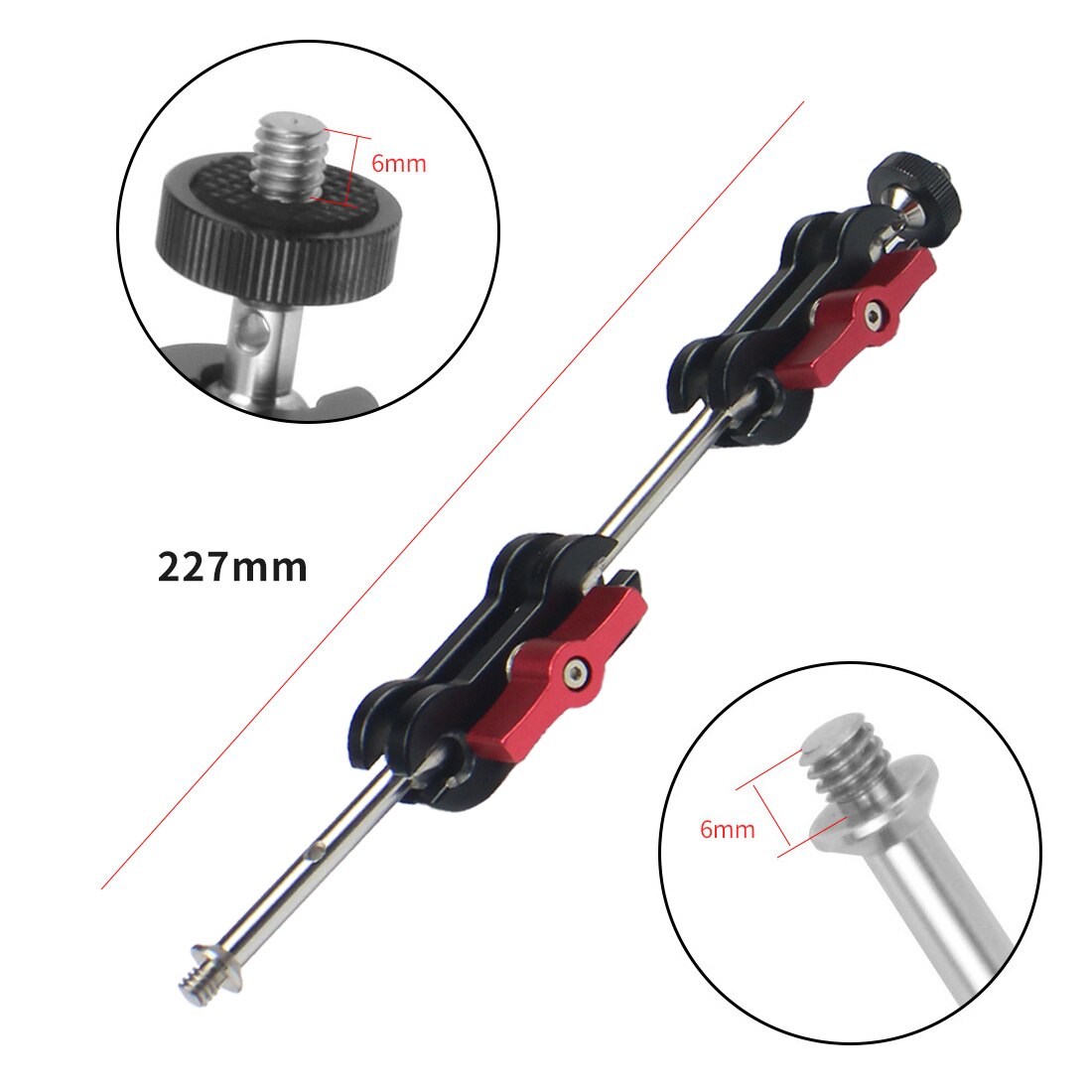 Articulating Magic Arm Mount 12mm Double Ballhead 1/4" Screw for DSLR Camera DV Monitor Light Tripod Live Hotshoe Bracket: New Type F