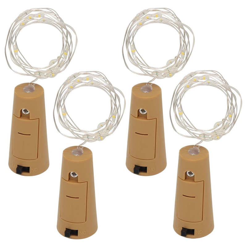 Warm Solar Wijn Fles Kurk Vormige String Licht 8 Led Fairy String Base Lamp Licht Slingers Bal Wit Outdoor Bruiloft 19feb15