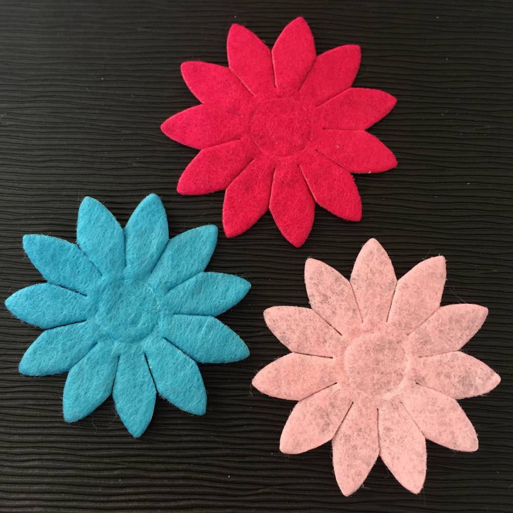 50 stk mix 40mm polstret filt forårsblomst applikationer håndværk bryllup gør diy håndværk forsyninger  a73a