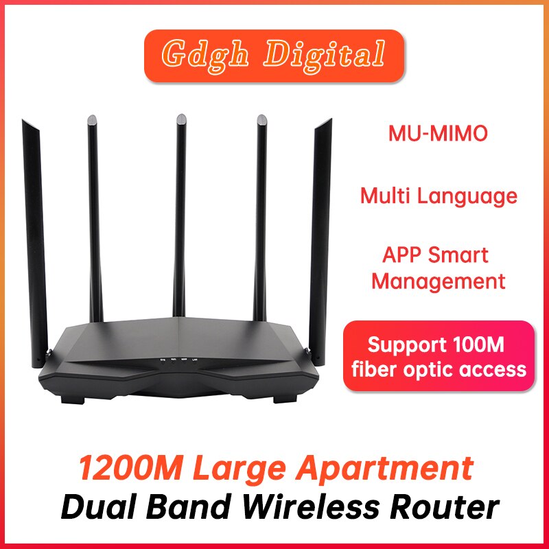 Glvision GLC7 AC1200M Draadloze Wifi Router Met 2.4G/5.0Ghz High Gain Antenne Thuis Dekking Dual Band Wifi repeater, easy Setup