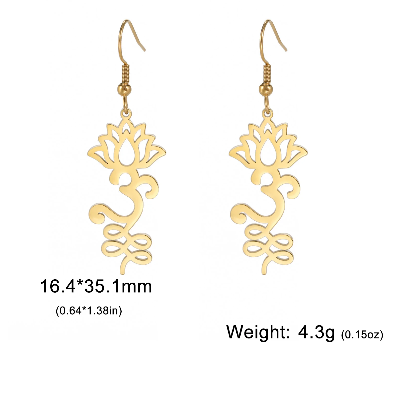 Skyrim Unalome Pendientes colgantes de flor de loto de acero inoxidable, colgante de budismo de Yoga, pendiente de gota, joyería espiritual, para mujeres: Vino tinto