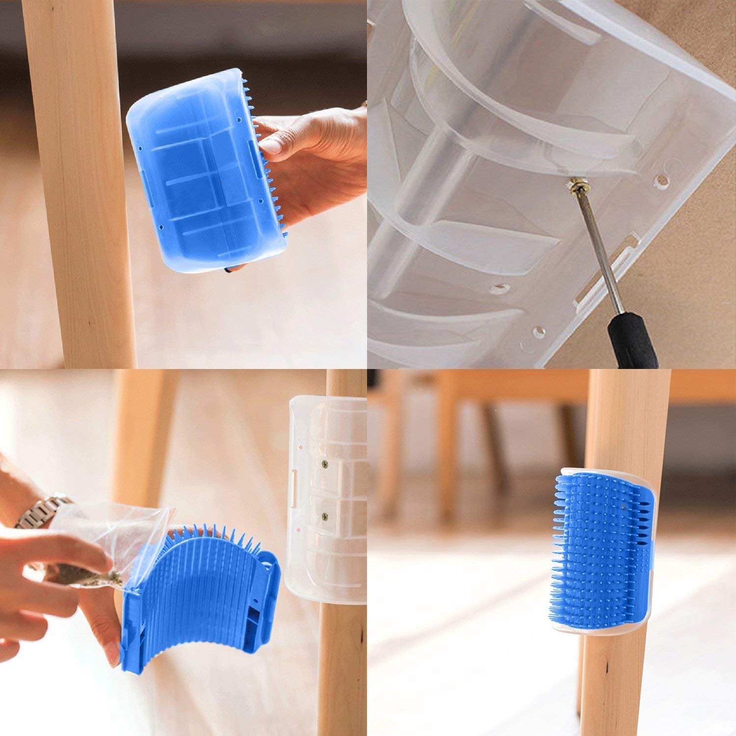 Cepillo de aseo para gatos, despegable, automasajeador, desgranador, peine para depilación para gatos pequeños, cepillo de Catnip instalable, producto para mascotas