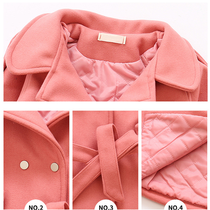 Manteau en laine pour fille, épais, Long, à la , , pour adolescent, veste coupe vent, automne hiver