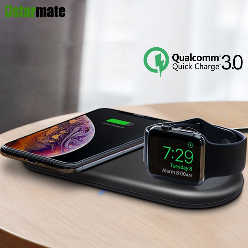 Qi Draadloze Oplader Pad Horloge Magnetische Lading voor Apple iWatch Serie 5 4 3 2 1 10W Draadloze Snelle opladen voor Samsung iPhone 11