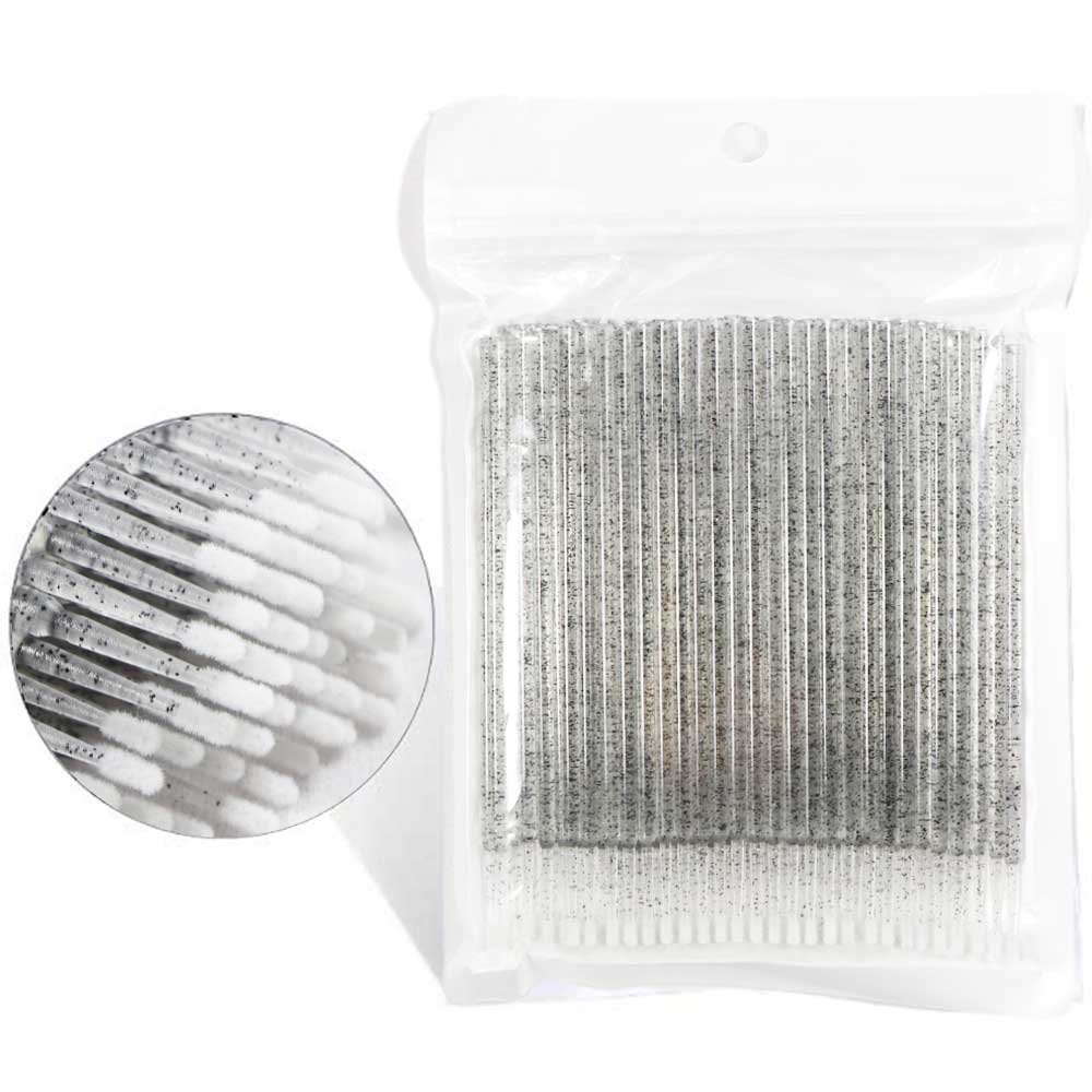 Disposable MicroBrush Eyelashes Extension Individual Lash Removing Swab Micro Brush For Eyelash Extension Tools: Black 50pcs