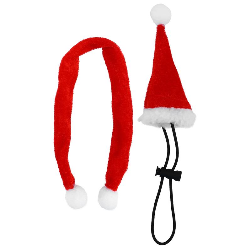 2Pcs Bearded Dragon Lizard Santa Hat with Scarf Festival Christmas Costume Set