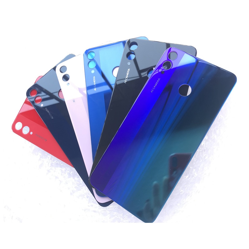 Honor8x original habitação traseira para huawei honor 8x vidro capa traseira reparação substituir telefone bateria porta caso + logotipo adesivo cola