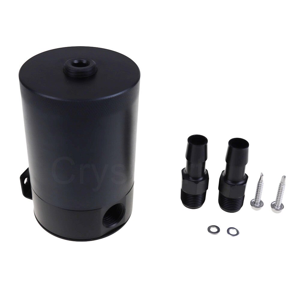 Universal Oil Catch Can Compact Baffled 2-Port Aluminum Reservoir Oil Catch Tank Fuel Tank For Honda Toyota Nissan Mazda Ford