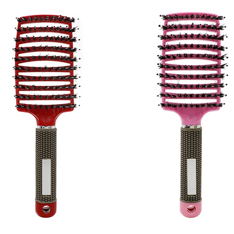 1Pcs Nylon Hair Brush Scalp Massage Comb Wet Curly Hair Care Bristle Anti-static Hairdressing Nylon Comb Wide Tooth Curved Comb