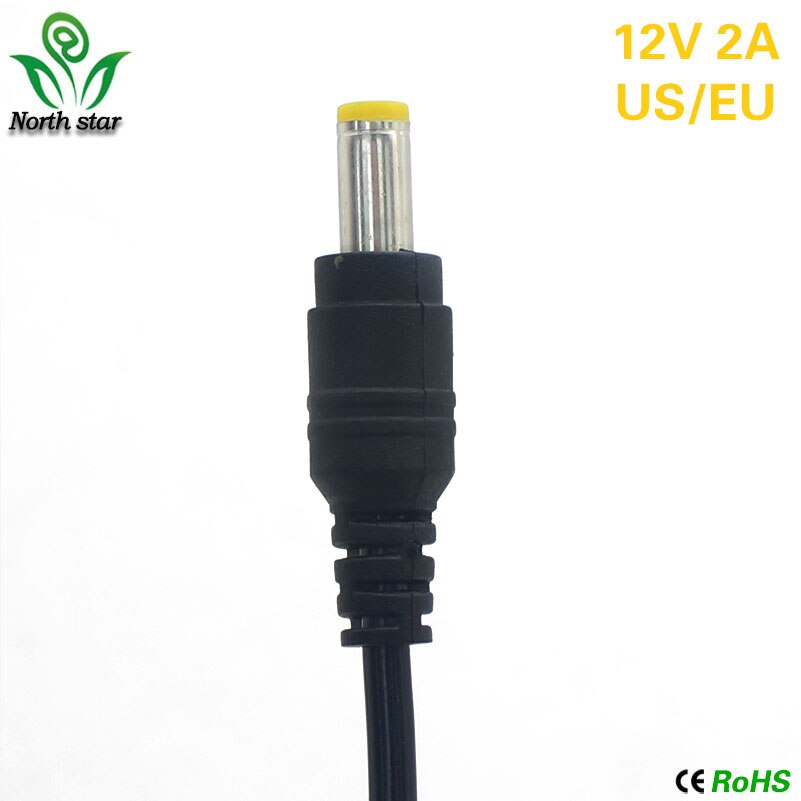 1 st 2a ac 100v-240v 12 converter adapter  dc 12v 2a 2000ma voeding eu stekker 5.5mm x 2.1-2.5mm voor led cctv