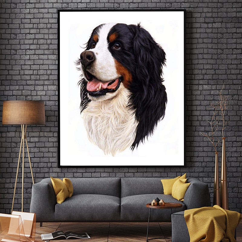 paint by number art painting by numbers Bernese Mountain Dog Shar Pei