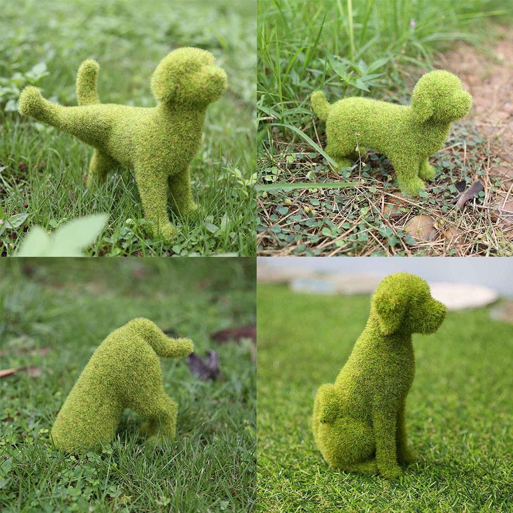 Decorative Peeing Dog Topiary Flocking Dog Sculptures Statue Without Ever a Finger to Prune or Water Decorative Pet Garden Decor